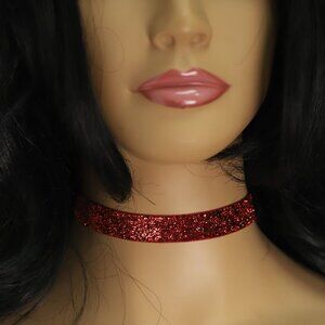 Red Sparkle Choker adjustable red spark Chokers (#10)
